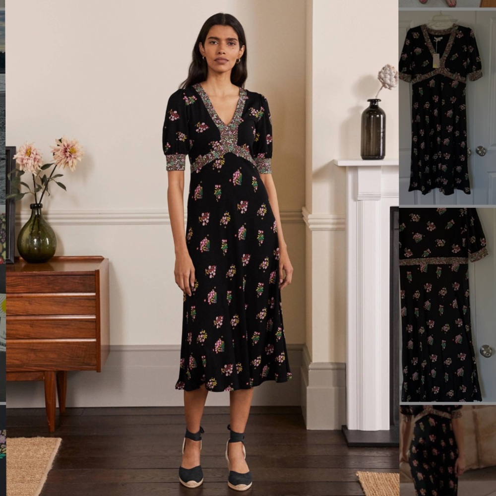 NWT- Boden Eva Jersey Midi Dress Size US 8R.